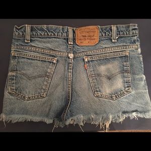 Distressed Vintage 517 Orange Tab Levi Shorts